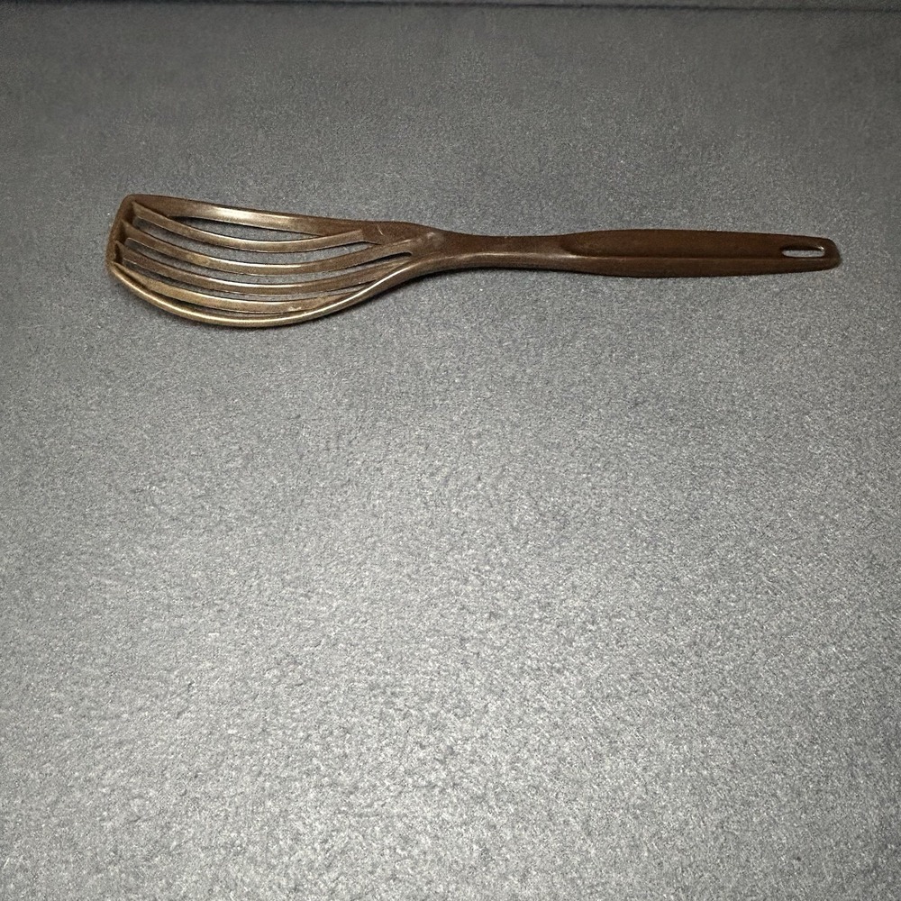 VTG Foley Brown Nylon Slotted Whisk Spoon Retro Kitchen‎ Strainer 11"